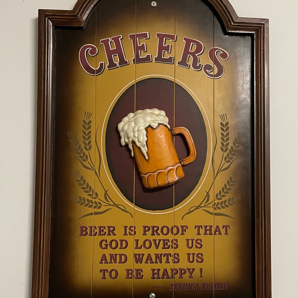 Cheers Wall Sign with Beer Mug Design